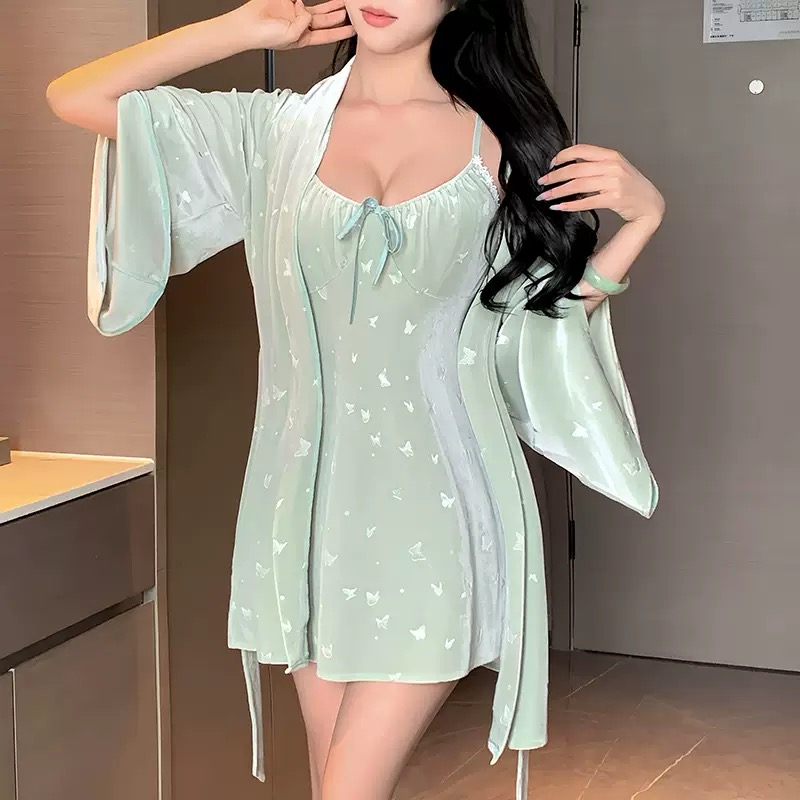 Kall Shopping Kall Shopping Velvet Butterfly Print Loungewear Set